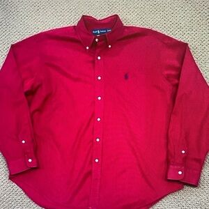 Ralph Lauren Men's Classic Red Button-Down Shirt